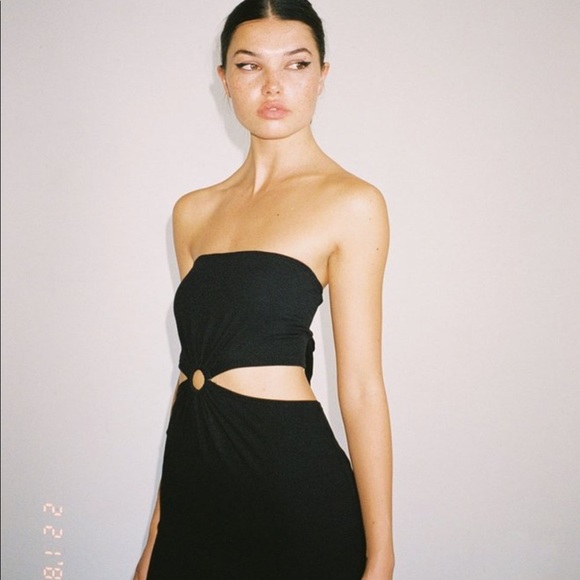 New! LNA HARLEE STRAPLESS DRESS - BLACK BNWOT - Picture 2 of 12